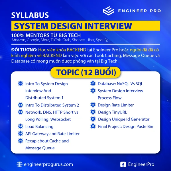Khóa Học System Design Interview Big Tech Engineer Pro Khóa Học System Design Interview Big Tech Cùng Engineer Pro