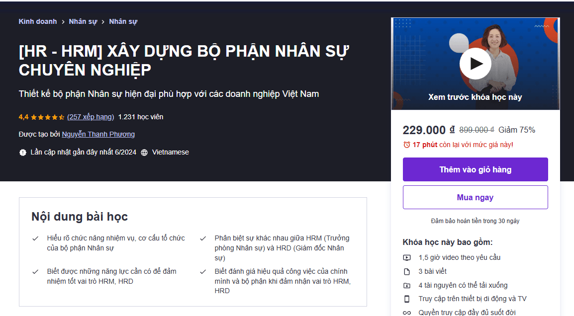 [Hr - Hrm] Xây Dựng Bộ Phận Nhân Sự Chuyên Nghiệp