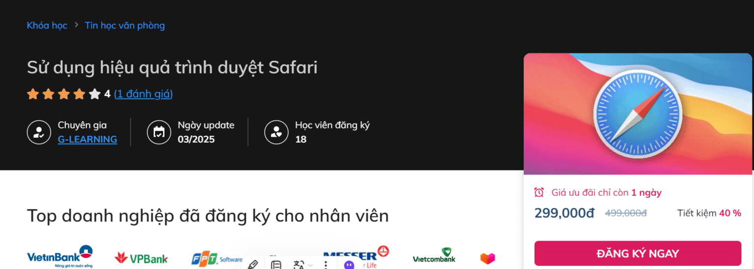 Sử Dụng Hiệu Quả Trình Duyệt Safari