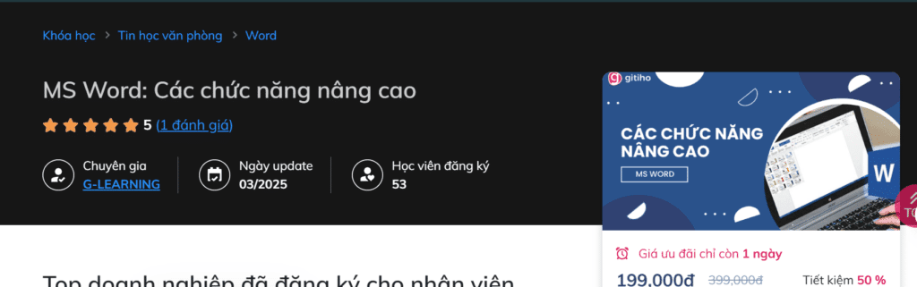 Ms Word Các Chức Năng Nâng Cao