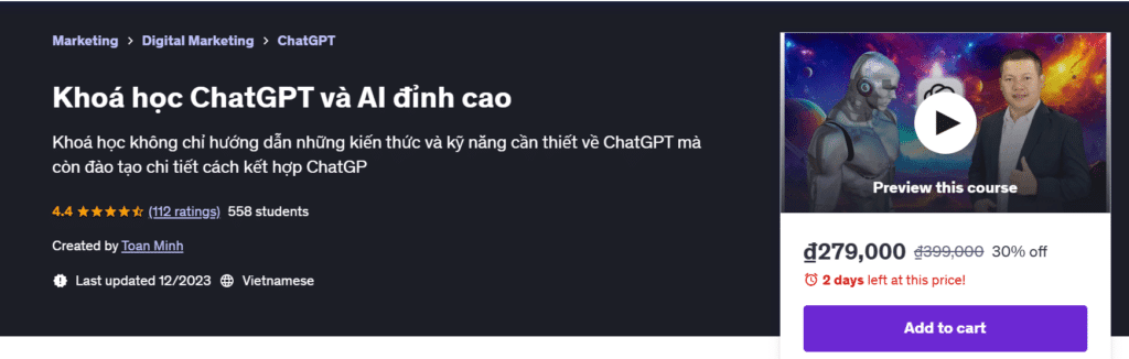 Khoá Học Chatgpt Và Ai Đỉnh Cao