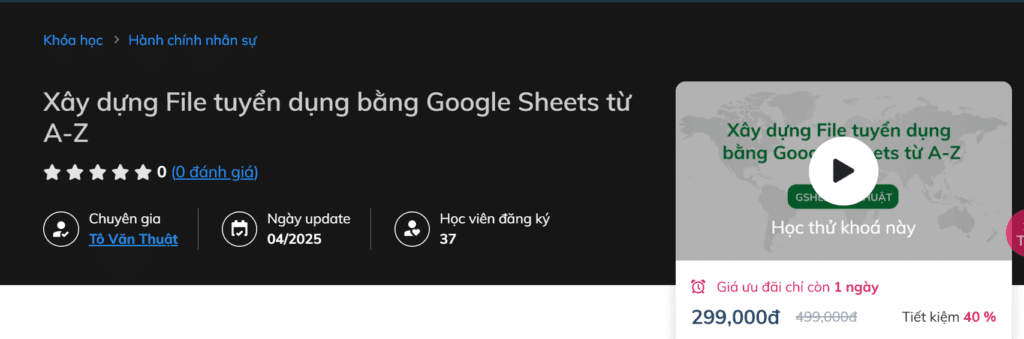Xây Dựng File Tuyển Dụng Bằng Google Sheets Từ A-Z Xây Dựng File Tuyển Dụng Bằng Google Sheets Từ A-Z