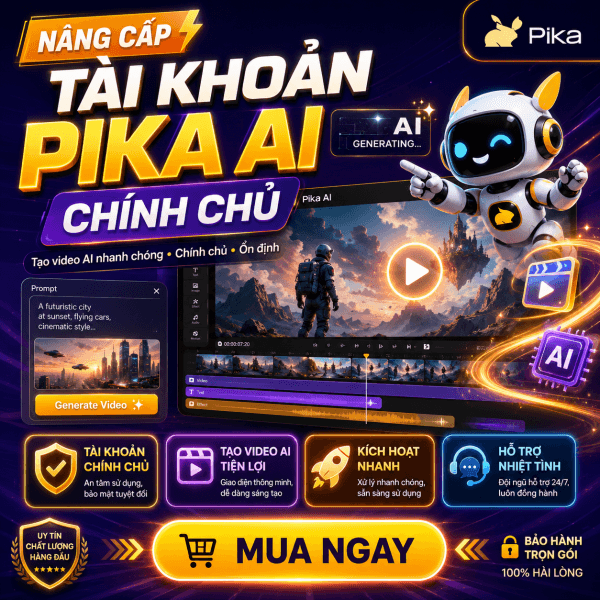 Nâng Cấp Tài Khoản Pika Ai Chính Chủ