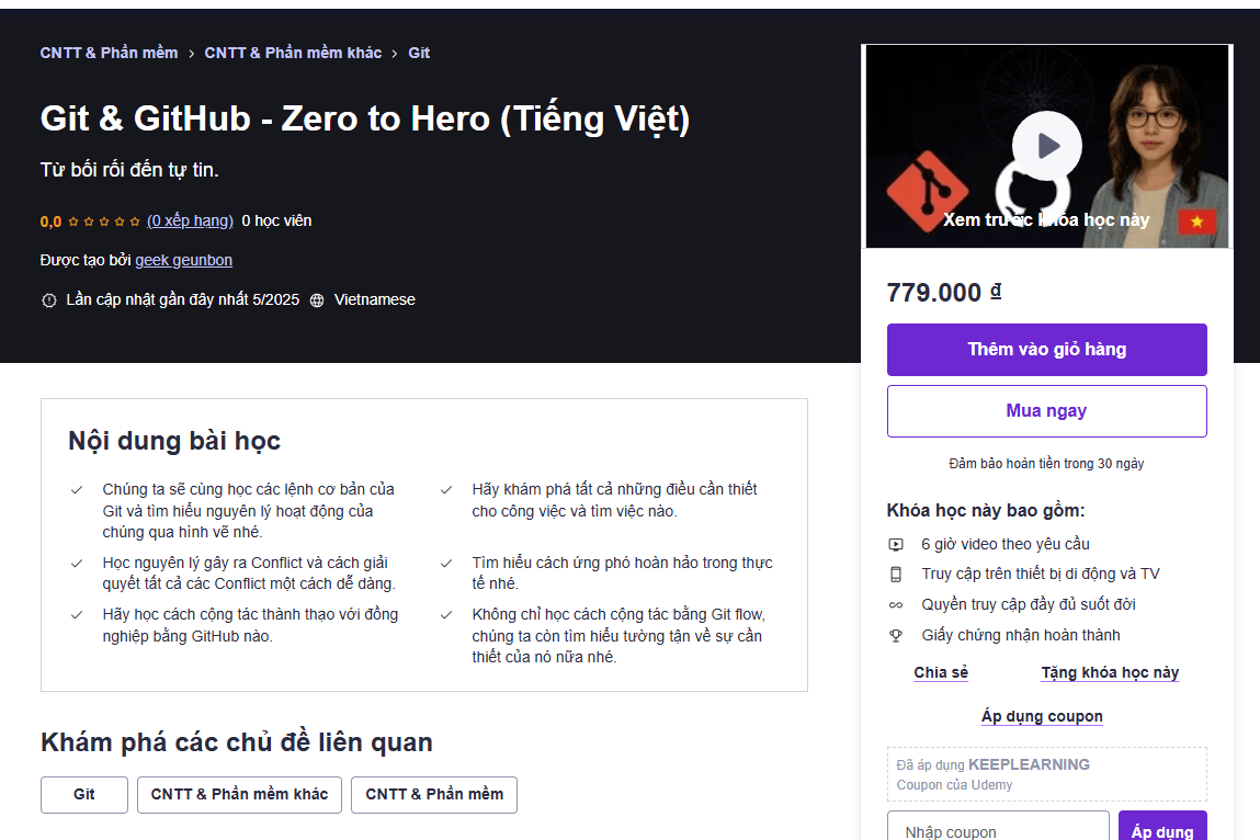 Khóa Học Git &Amp; Github - Zero To Hero (Tiếng Việt)