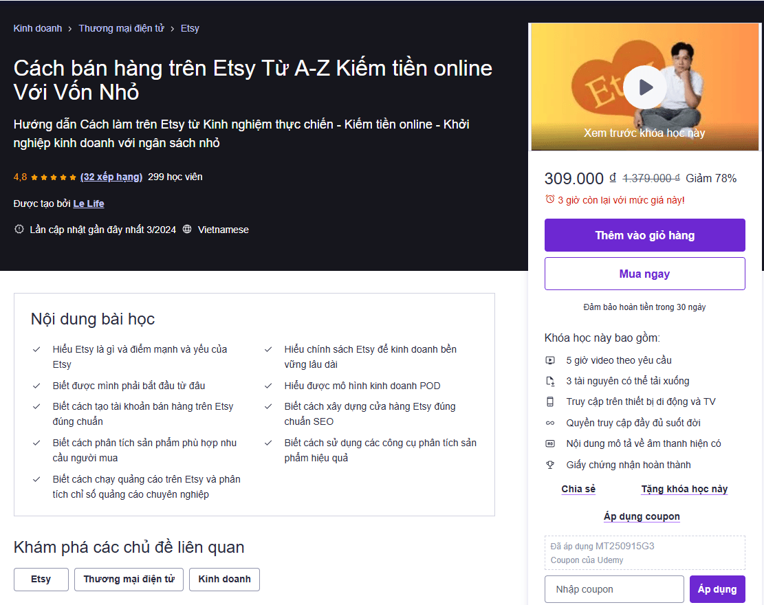 Cách Bán Hàng Trên Etsy Từ A-Z Kiếm Tiền Online Với Vốn Nhỏ