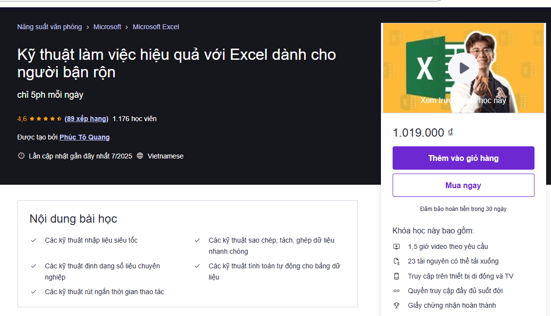 Kỹ Thuật Làm Việc Hiệu Quả Với Excel Dành Cho Người Bận Rộn Kỹ Thuật Làm Việc Hiệu Quả Với Excel Dành Cho Người Bận Rộn