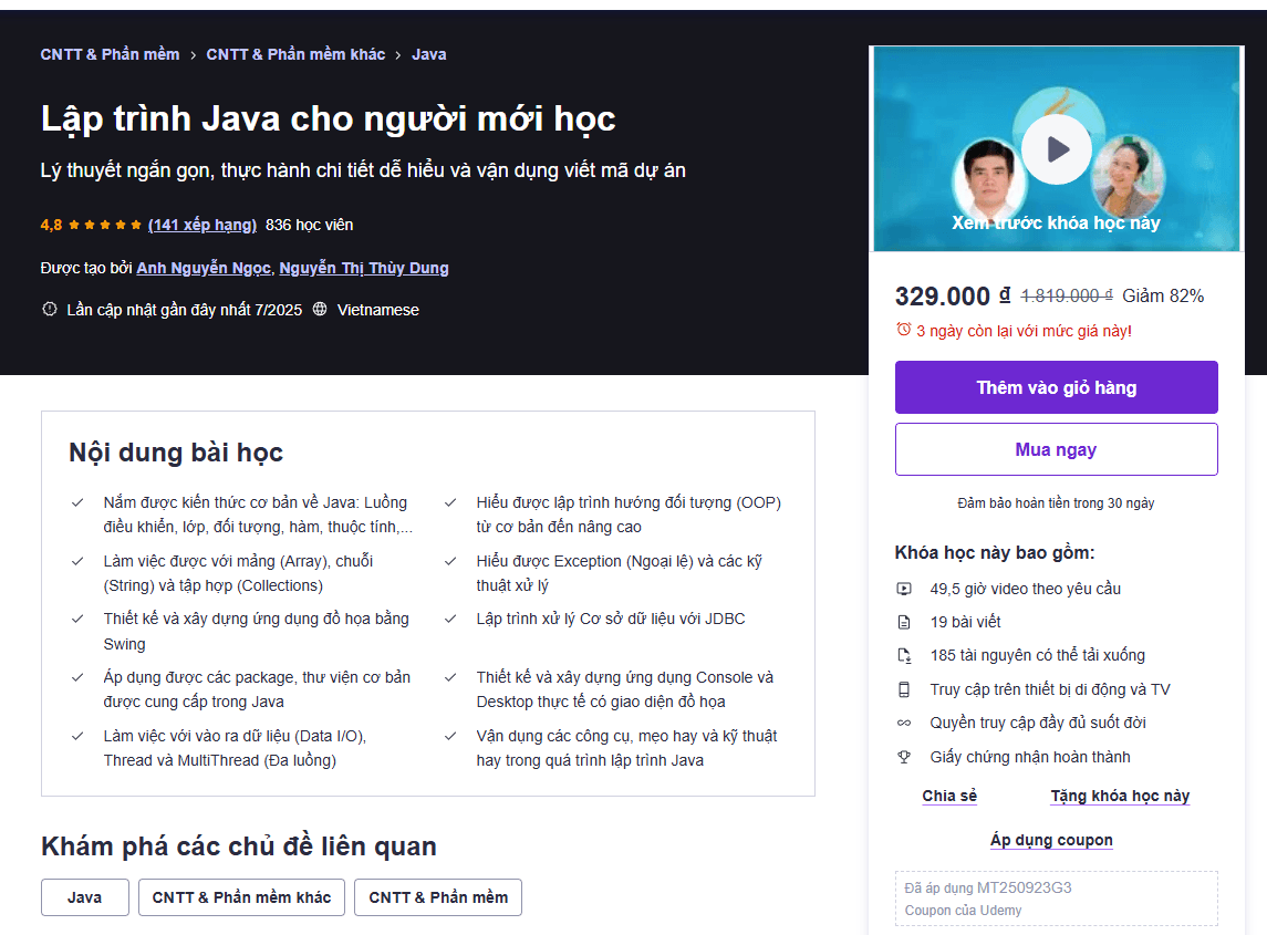 Lập Trình Java Cho Người Mới Học