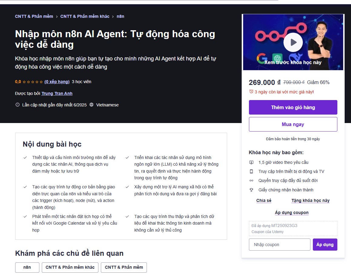 Nhập Môn N8N Ai Agent: Tự Động Hóa Công Việc Dễ Dàng