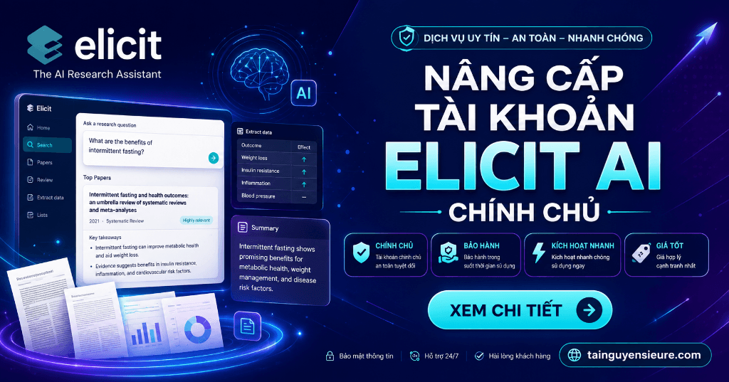 Nâng Cấp Tài Khoản Elicit Ai Chính Chủ Tài Khoản Elicit Ai