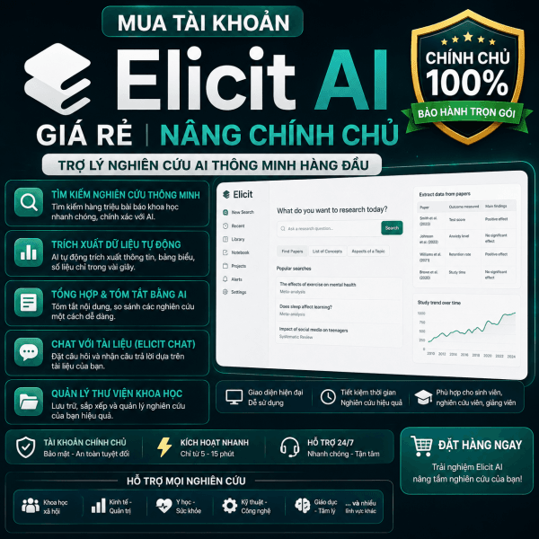 Mua Tài Khoản Elicit Ai Giá Rẻ | Nâng Chính Chủ