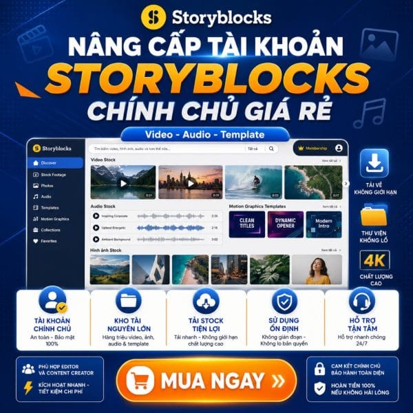 Tài Khoản Storyblocks Chính Chủ Essentials Và Unlimited All Access